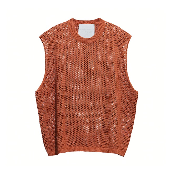 [예아]YEAh_Netted Knit Vest (Burnt orange)