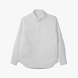 [도큐먼트]DOCUMENT_패디드 라운드 카라 셔츠 화이트 PADDED ROUND COLLAR SHIRTS WHITE