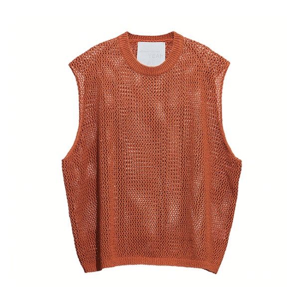 [예아]YEAh_Netted Knit Vest (Burnt orange)
