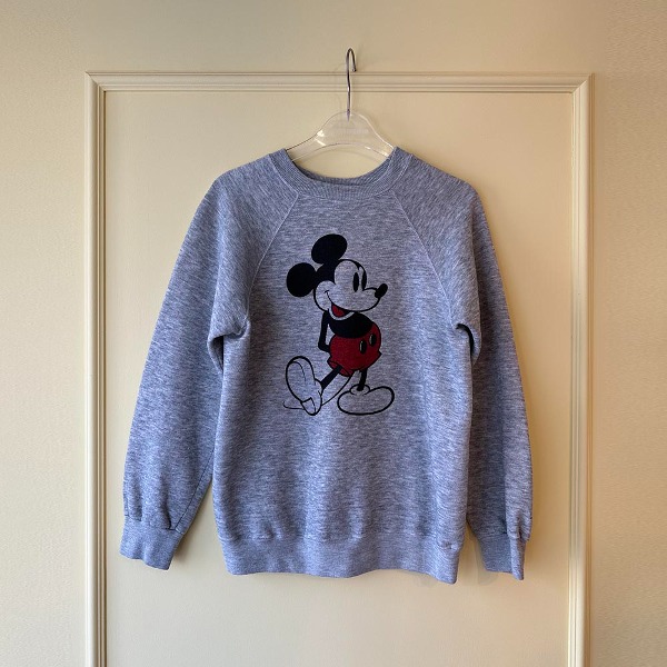 [매니악 빈티지] MANIAC VINTAGE _Vintage 80s Mickey Mouse Raglan Sweatshirt Gray (WOMENS)